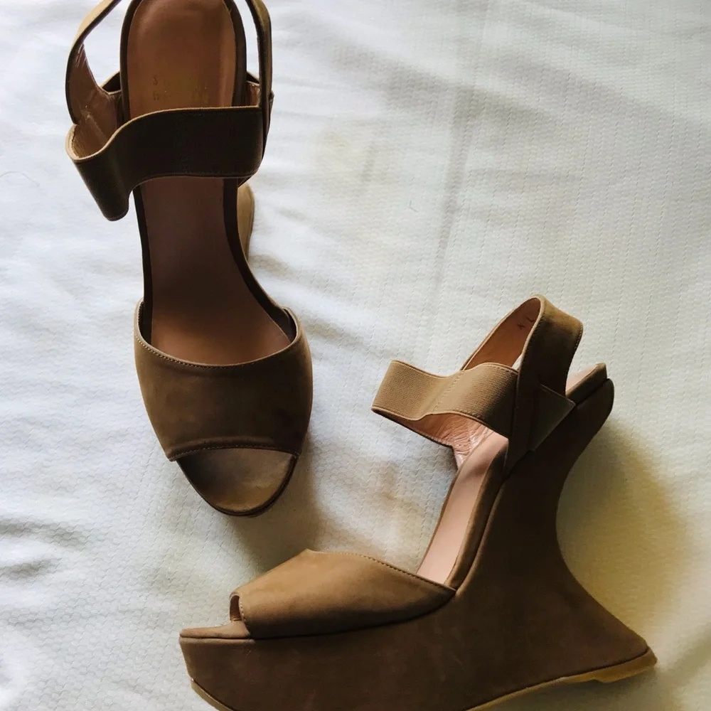 Stuart weitzman suede Tan‎ Wedge Heels